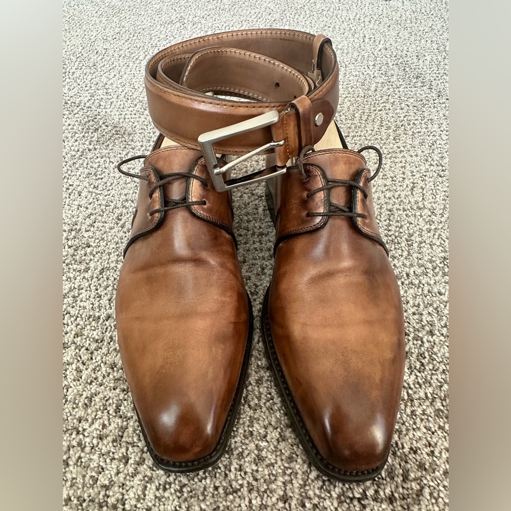 Made-to-order Bontoni shoes, belt & shoe trees. Size 8, fits US mens Nike size 9